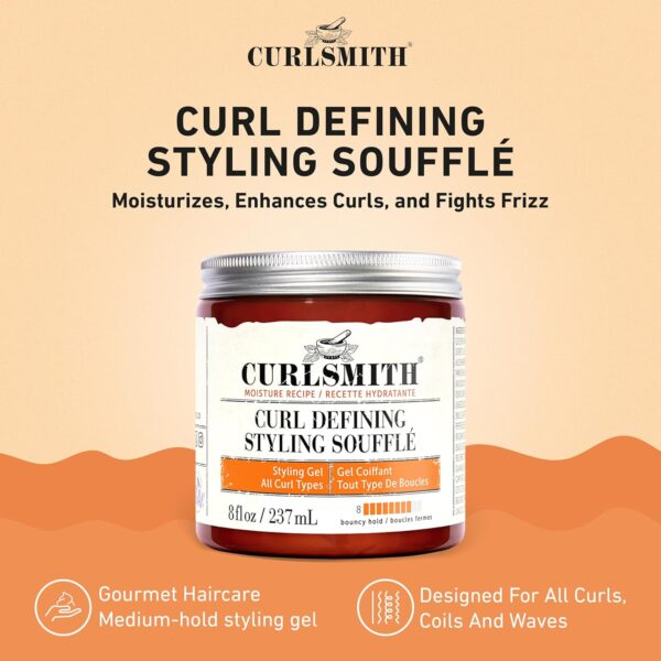 CURLSMITH - Curl Defining Styling Soufflé - Vegan Medium Hold Styling Gel for Wavy, Curly and Coily Hair (8oz)