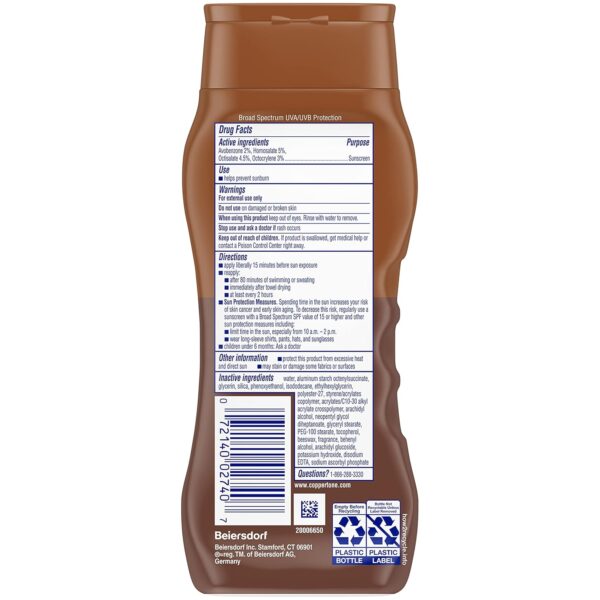 Coppertone Tanning Sunscreen Lotion, SPF 15 Broad Spectrum Sunscreen, 8 Fl Oz