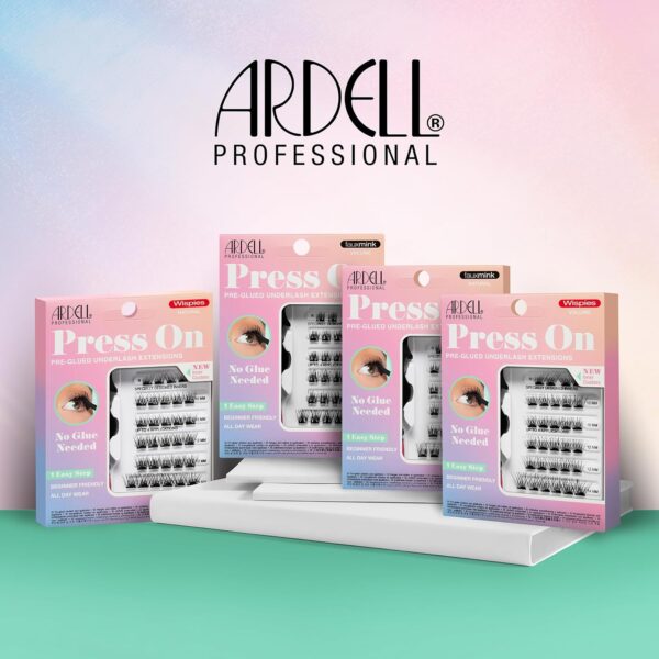 Ardell Press On Pre-Glued Eyelash Extension with Applicator - Wispies Natural, Customizable DIY Lash Clusters, Beginner Friendly Individual Lashes, 30 Count