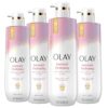 Olay Body Wash for Women, Intensely Hydrating, Hyaluronic Acid Serum Complex, Renews Moisture, Free of Parabens & Phthalates, Vitamin B3 Lameller Technology, For All Skin Types, 20 fl oz (Pack of 4)