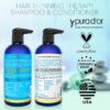 PURA D'OR Hair Thinning Therapy Biotin Shampoo and Conditioner Set, CLINICALLY TESTED Effective Results, Hair Thickening Products For Women & Men, Natural Routine, Color Safe, 16oz x2