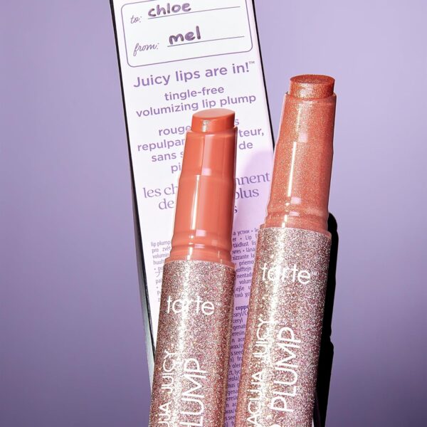 tarte maracuja juicy lip plump bestsellers duo - dahlia & rosy copper shimmer glass - full size