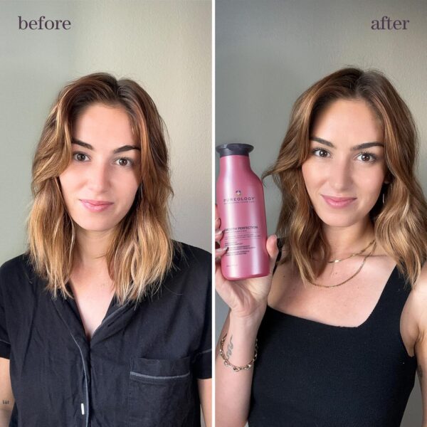 Pureology Smooth Perfection Conditioner - For Frizzy and Color-Treated Hair, Detangles & Controls Frizz, Sulfate-Free & Vegan