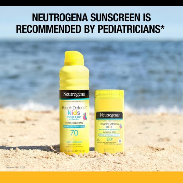 Neutrogena Beach Defense Kids Sunscreen Stick, Water-Resistant for Children, Broad Spectrum SPF 60+ for UVA/UVB Sun Protection, Oxybenzone-Free, Twin Pack, 2 x 1.5 oz