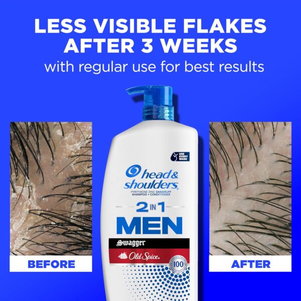 Head & Shoulders Mens 2 in 1 Dandruff Shampoo and Conditioner, Anti-Dandruff Treatment, Old Spice Swagger for Daily Use, Paraben Free, 31.4oz, 2 PACK