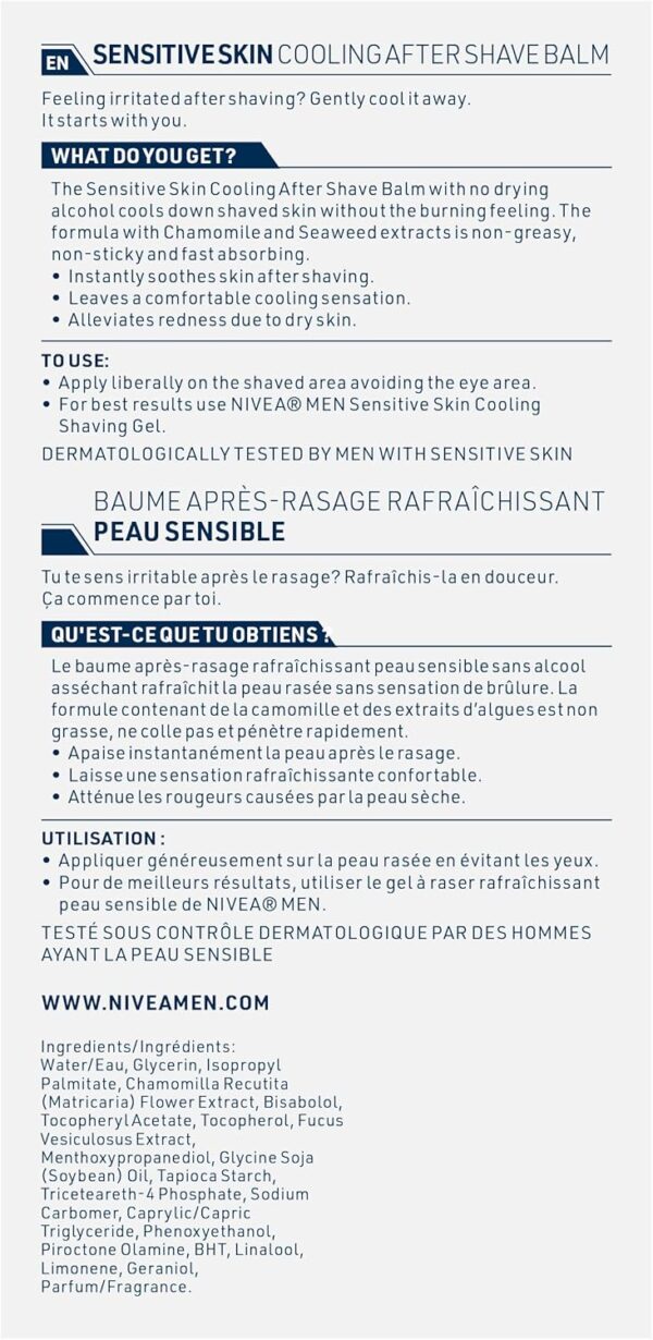 81GYD3S2ROL._AC_SL1500_.jpg Nivea Men Sensitive Skin Cooling After Shave Balm, 100 ml