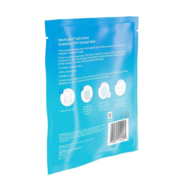 Neutrogena Hydro Boost Moisturizing & Hydrating 100% Hydrogel Sheet Mask, Face Mask for Dry Skin with Hyaluronic Acid, Gentle & Non-Comedogenic, 1 oz, 12 Pack