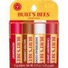 Burt's Bees Lip Balm, 100% Natural Origin, Peppermint, Salted Caramel, Shortbread Cookie and Cranberry Spritz Moisturizing Lip Balms (4-Pack)