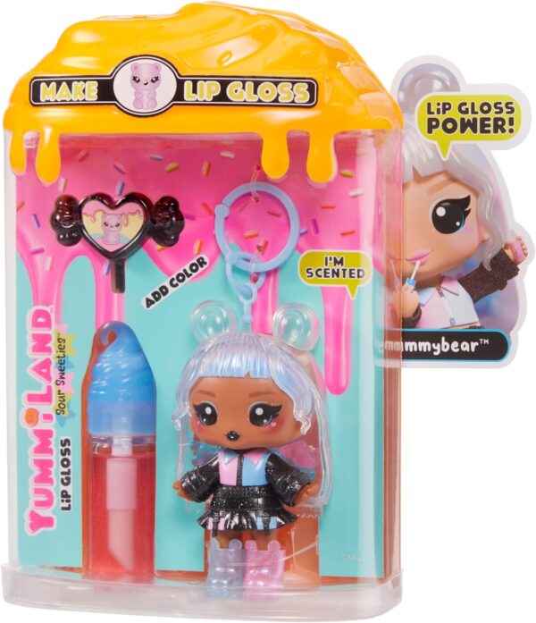 Yummiland Lip Gloss Doll: Sour Sweeties - Gabi Gummybear Includes DIY Lip Gloss + Removable Keychain, Cosmetic Play, Collectible, Ages 4+