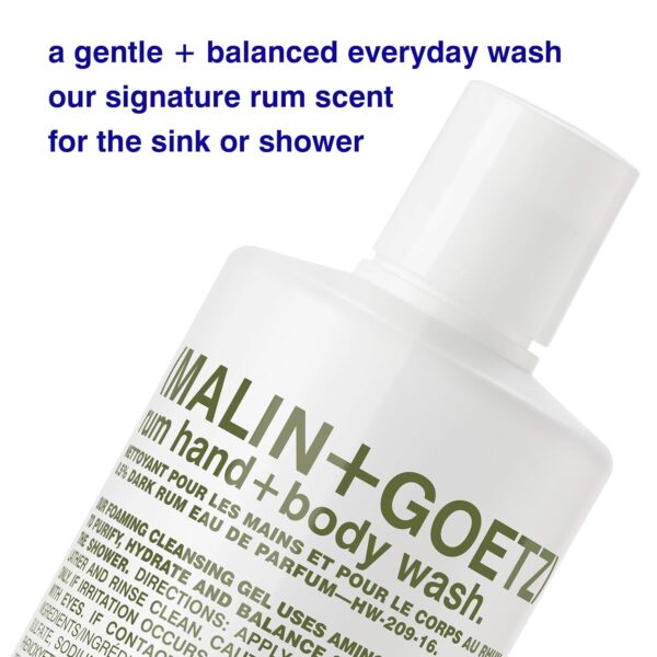 MALIN+GOETZ Hand + Body Wash – natural hydrating soap, cleansing and purifying for all skin types, prevents stripping or irritation on sensitive skin. Cruelty-free. Beauty Care