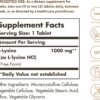 Solgar L-Lysine 1000 mg, 250 Tablets - Enhanced Absorption and Assimilation - Promotes Integrity of Skin and Lips - Collagen Support - Amino Acids - Non-GMO, Vegan, Gluten Free - 250 Servings