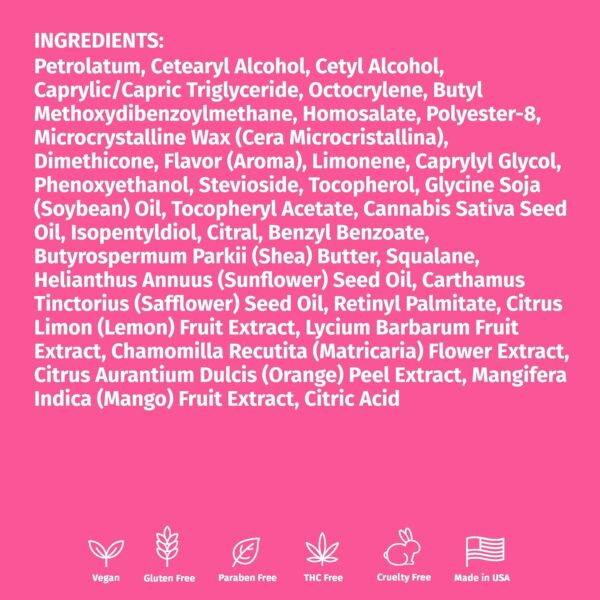 Hempz Original Lip Balm, 3-Pack, travel essential for dry cracked lips, ultra hydrating gloss, .44 oz