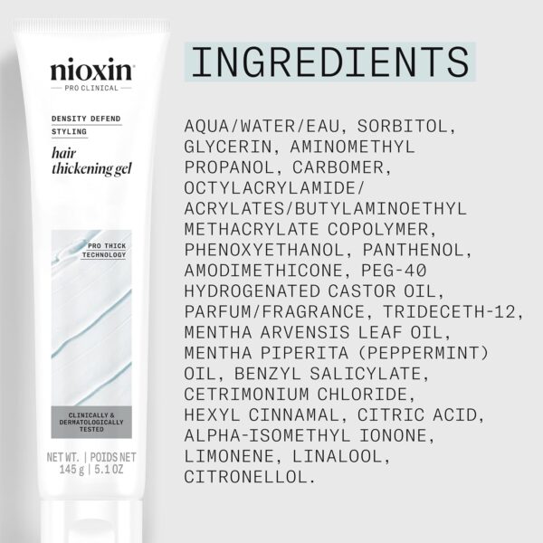 Nioxin Density Defend Hair Thickening Gel | For Volumizing and Fuller Hair| No Stickiness or Stiffness | 5.1 Fl Oz