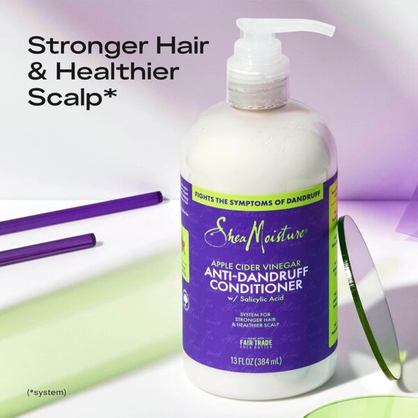 SheaMoisture Hair Care System Anti-Dandruff For Stronger Hair & Healthier Scalp Conditioner Formulated With Apple Cider Vinegar And Fair Trade Shea Butter 13oz