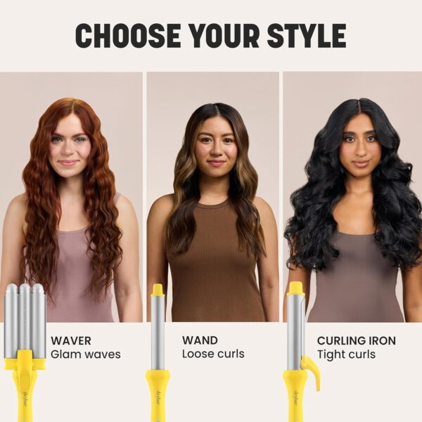Drybar The Mixologist Interchangeable Styling Iron | One Tool with Three Different Hair Styles of Waves and Curls, Reduces Frizz, Adds Shine, Maintains Healthy Locks for all Hair Types