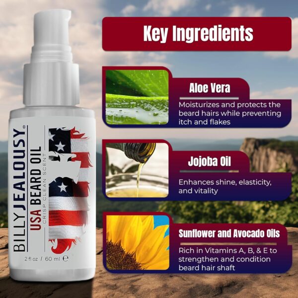 Billy Jealousy Beard Oil for Men, Lightweight, Low Shine, and Hydrating Beard Moisturizer for Softer Hair, Helps Prevent Itching and Flakes
