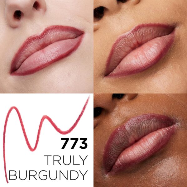 L'Oreal Paris Colour Riche Lip Liner Pencil, Creamy Lip Liner with Omega 3 and Vitamin E, 773 Truly Burgundy (Cool Toned Burgundy) (Pack of 2)