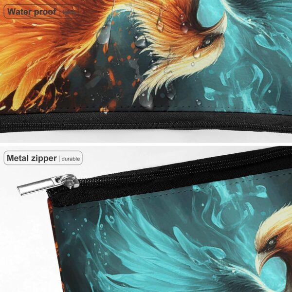 Toiletry Bag for Women Fire And Water Phoenix Cosmetic Bag Portable Capacity Travel Makeup Bags with Zipper Lightweight Cute Beauty Makeup Organizer for Traveling, Accessories, Essentials