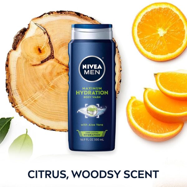 NIVEA MEN Skin Care Set for Men with Aloe Vera, Maximum Hydration Hydrating Body Lotion for Men, 16.9 Fl Oz Bottle + Maximum Hydration Hydrating Body Wash for Men, 16.9 Fl Oz Bottle (Pack of 3)