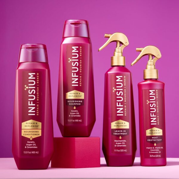 Infusium Repair and Replenish Heat Protector - Nourishing Heat Protection Spray for Hair with Vitamin E and Avocado Oil - Moisture Lock - 7.6 oz (Pack of 2)