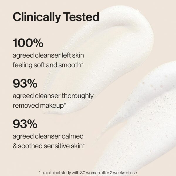 Honest Beauty Sensitive Skin Calming Cream Cleanser | Gently Cleanses, Hydrates, + Calms Skin | Hypoallergenic, Fragrance Free, Vegan | 4 fl oz