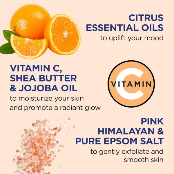 Dr Teal's Pink Himalayan Salt Body Scrub, Glow & Radiance with Pure Epsom Salt & Citrus Essential Oils 16 oz (Pack of 3)