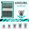 AMZGIRL LASH Midnight DIY Lash Extension Kit, 144 pcs Eyelash Clusters Kit Lash Bond and Seal, Lash Glue Remover and Applicator for Individual False Eyelashes Kit Lash Extensions(D-Mix 8-16mm Kit)