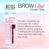 Ardell Brow Glue Crystal Clear, Instant Lamination Lift with Dual Sided Styling Brush, All day Extreme Hold Clear Eyebrow Gel for Fluffy, Defined Brows, 0.35 oz