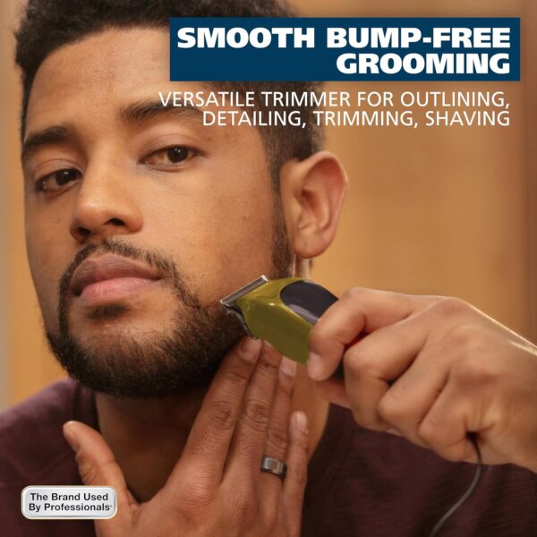 Wahl T-Pro Corded Compact Men's Beard Trimmer with Diamond Finished T Blade for Bump Free Precision Outlining, Detailing, and Trimming - Model 9307-300