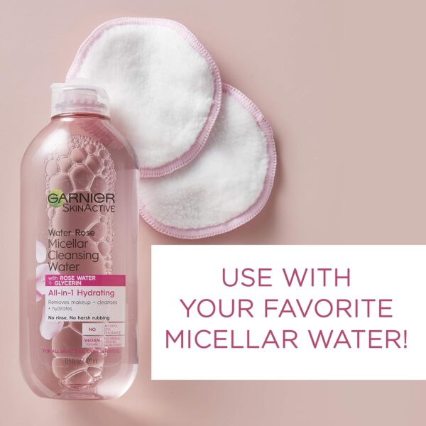 Garnier SkinActive Micellar Cleansing Eco Pads, Reusable, 3 Ultra-soft Microfiber Pads, 1 Count (Packaging May Vary)