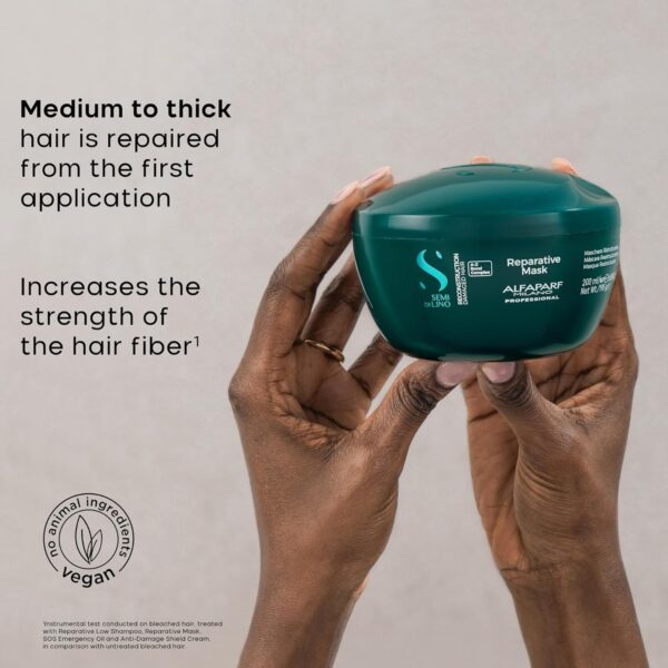 Alfaparf Milano Semi di Lino Reconstruction Reparative Mask - Color Safe Deep Conditioning Hair Mask - Damaged Hair Repair - For Medium to Thick Hair - Vegan Formula (16.9 oz)