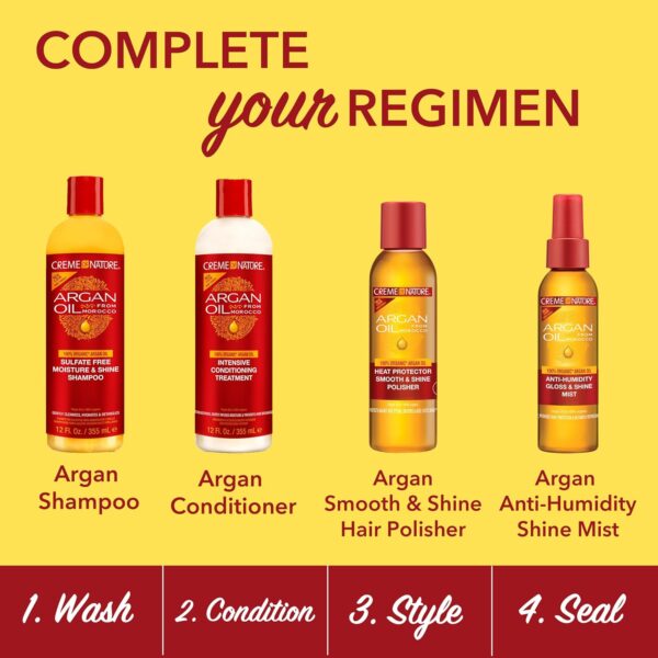 Creme of Nature, Argan Oil for Hair, Smooth & Shine Hair Polisher, Argan Oil of Morocco for Anti Frizz Control, 4 Fl Oz