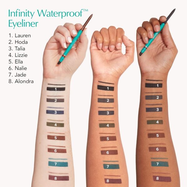 Thrive Causemetics Infinity Waterproof Eyeliner Pencil, Built In Sharpener & Smudge Tip, Long Lasting, Smudge Proof, Hyaluronic Acid & Shea Butter, Vegan & Cruelty Free, Lauren (Black Matte)
