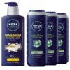 NIVEA MEN Skin Care Set for Men with Aloe Vera, Maximum Hydration Hydrating Body Lotion for Men, 16.9 Fl Oz Bottle + Maximum Hydration Hydrating Body Wash for Men, 16.9 Fl Oz Bottle (Pack of 3)