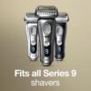 Braun Electric Shaver Head Replacement Part 94M, Compatible with Series 9 Pro and Series 9 Electric Razors for Men, Silver