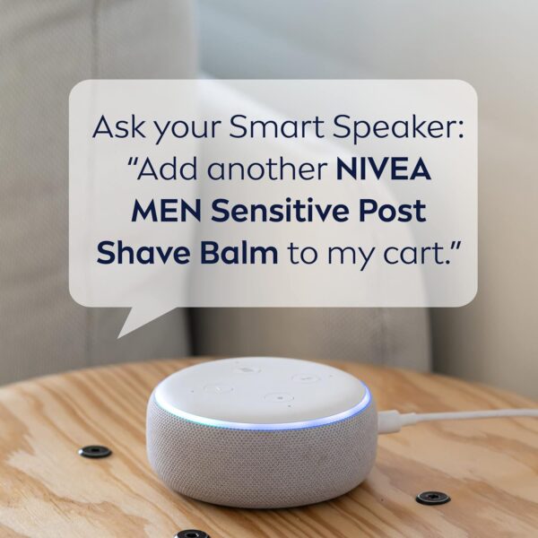 NIVEA MEN Sensitive Soothing Post Shave Balm with Vitamin E, Pro-Vitamin B5 and Chamomile Extract, Alcohol Free After Shave Balm for Men, 3.3 Fl Oz Bottle