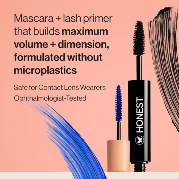 Honest Beauty 2-in-1 Extreme Volume Clean Mascara + Bold Lash Primer with Castor Oil | Maximum Volume + Curl | Vegan + Safe for Sensitive Eyes | Black, .27 fl oz