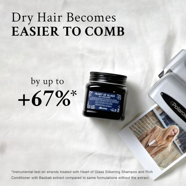 Davines Heart Of Glass Rich Conditioner For Blonde Care, Intense Nourishment And Fortifying Action For Natural And Cosmetically Treated Hair