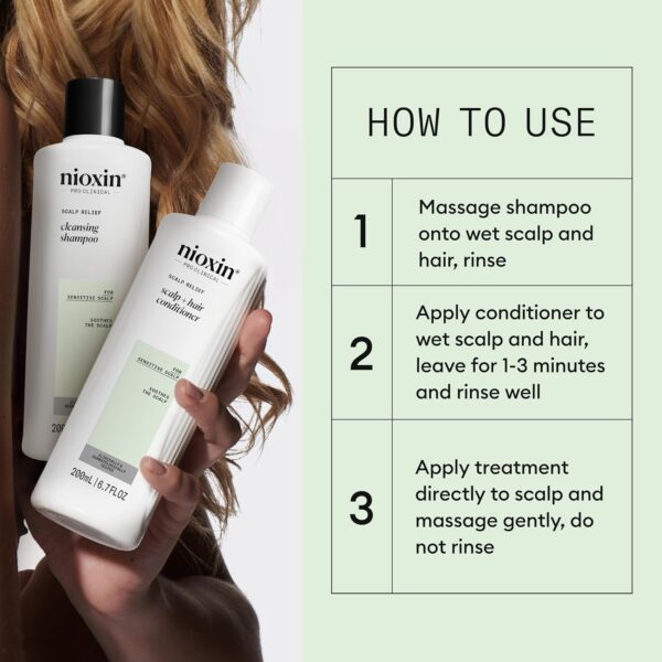 Nioxin Scalp Relief System Kit | For Sensitive Itchy Scalp | Made with Aloe Vera and Vitamin E | Trial Size