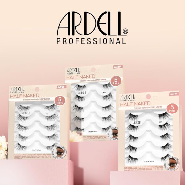 Ardell Naked Half Lashes 434 - Delicately Handcrafted Cat Eye False Eyelashes, 5-Pairs, 1-Pack