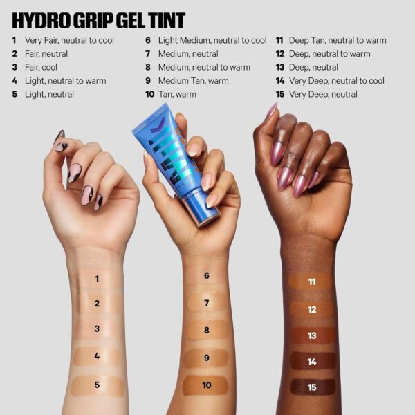 Milk Makeup Hydro Grip Hydrating Gel Skin Tint with Hyaluronic Acid – Buildable Light Coverage for Up to 12 Hours w/Dewy Finish – Non-Comedogenic