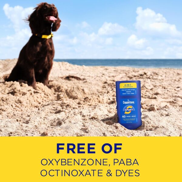 Coppertone Sport Sunscreen Stick SPF 40, Stick Sunscreen for Face and Body, Water Resistant, Travel Size, 1.5 Oz