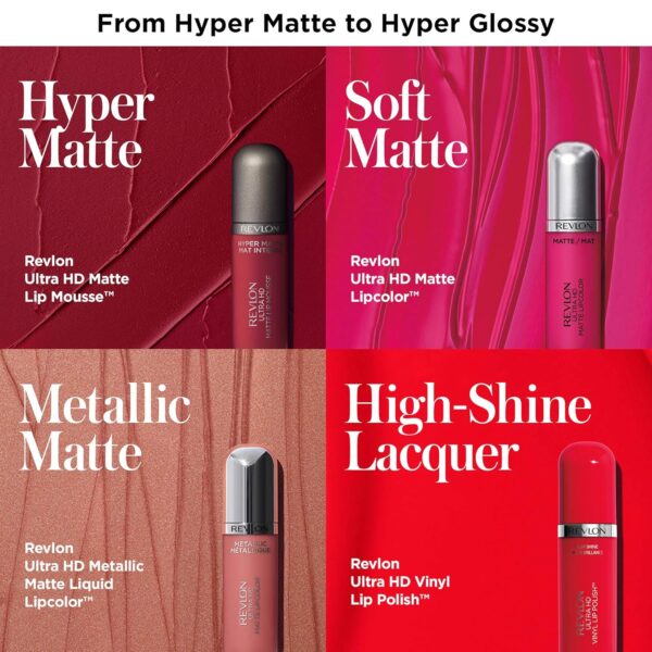 Revlon Ultra HD Metallic Matte Liquid Lipcolor, Liquid Lipstick, Luster, 0.2 Fl Oz (Pack of 1)