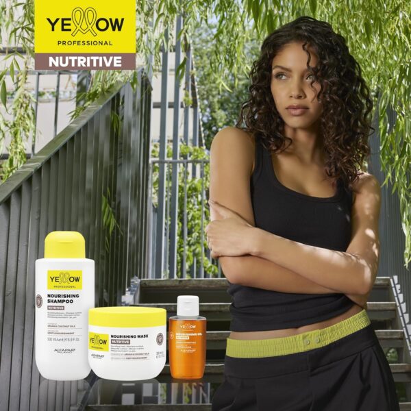 Alfaparf Milano Yellow Professional Moisturizing Hair Mask for Dry Hair - Anti-Frizz Mask that Nourishes, Hydrates, and Replenishes Hair – Deep Conditioner - Adds Shine - Vegan (10.1 fl oz / 300ml)