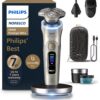 Philips Norelco Shaver i9000 Prestige Ultra, Wet & Dry Electric Shaver, White Gold, SenseIQ Pro Technology, Triple Lift & Cut System, 360 Rotating NanoTech Precision Blades, Beard Styler, XP9403/88