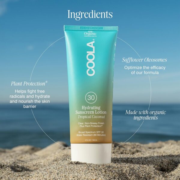 COOLA Organic Sunscreen SPF 30 Sunblock Body Lotion, Dermatologist Tested Skin Care For Daily Protection, Vegan And Gluten Free, 5 Fl Oz