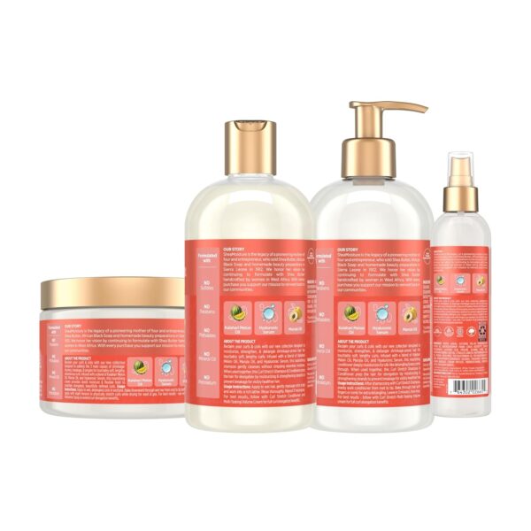 SheaMoisture Curl Stretch Shampoo, Conditioner, Volume Cream, and Refresher Spray with Kalahari Melon Oil and Hyaluronic Serum - Hydrates, Repairs Breakage, Detangles, Minimizes Shrinkage, 4 Pack
