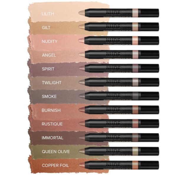 Nudestix Magnetic Luminous Eye Color Pencil, Eyeshadow + Eyeliner + Eyelid Primer + Highlighter Stick, Satin Finish Cream Makeup, Long Lasting, Waterproof