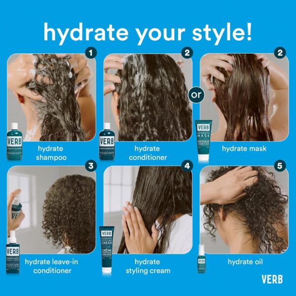 VERB Hydrate Styling Cream - Smooth + Reduce Frizz for Dry + Frizzy Hair - Amber + Warm Jasmine Scent