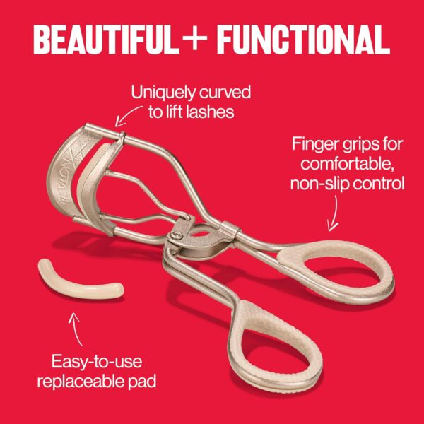 Revlon Designer Series Lash Curler, Eyelash Lift for an Eye Opening Look, with Finger Grips for a Non Slip Grip, Easy to Use, 1 Count